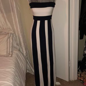 Marine blue and white Maxi Dress